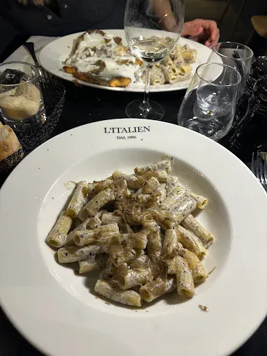 Paccheri aux gambas et tomates cerises - Pâtes fraîches L'Italien